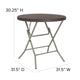 2.6-Foot Round Brown Rattan Plastic Folding Table - Outdoor Event Table