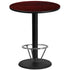 36'' Round Laminate Table Top with 24'' Round Bar Height Table Base and Foot Ring