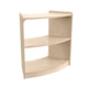 Commercial Natural Finish Bow Front Wooden Classroom 2 Tier Corner Storage Unit