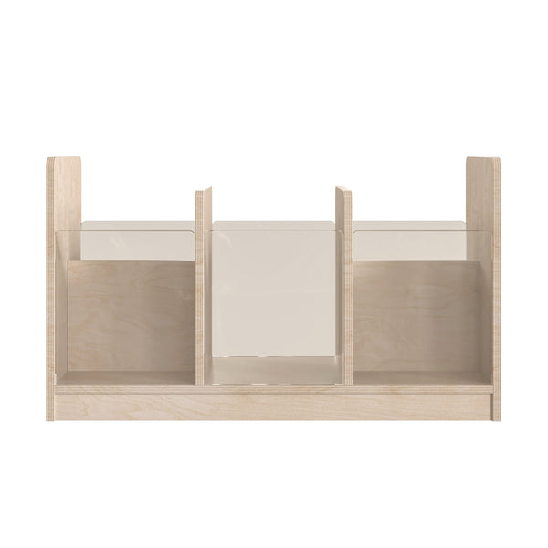 Commercial Grade Natural Finish 2 Sided Storage Unit with Transparent Sides