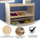 Commercial Grade Natural Wooden Classroom Mobile Storage Cart-3 Angled Shelves