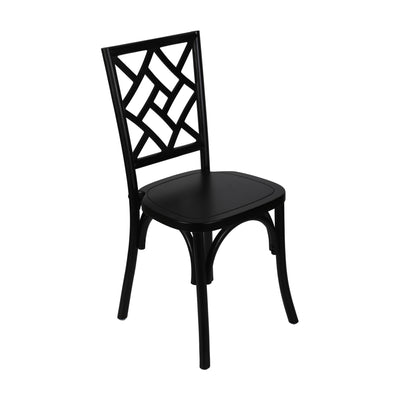 Brooklyn Commercial Grade Solid Wood Stackable Dining Chair with Intricate Back Detail - View 1