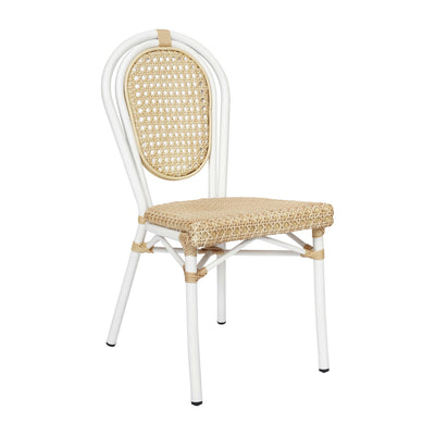 Cannes Indoor/Outdoor Commercial Thonet Bistro Stacking Chair, PE Cane Rattan and Aluminum Frame - View 1