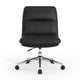 Black LeatherSoft/Chrome Frame |#| Commercial Mid-Back Padded LeatherSoft Swivel Office Chair in Black/Chrome