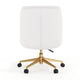 White LeatherSoft/Gold Frame |#| Commercial Mid-Back Padded LeatherSoft Swivel Office Chair in White/Gold