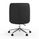 Black LeatherSoft/Chrome Frame |#| Commercial Mid-Back Padded LeatherSoft Swivel Office Chair in Black/Chrome