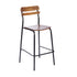 Cyprus Commercial Grade Solid Wood Bar Stool with Metal Frame and Antique Finish