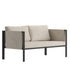 Lea Indoor/Outdoor Loveseat with Cushions - Modern Steel Framed Chair with Storage Pockets