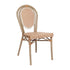 Lourdes Indoor/Outdoor Commercial Thonet Bistro Stacking Chair, PE Rattan and Aluminum Frame