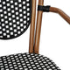 Black & White/Natural Frame |#| All-Weather Commercial Paris Chair with Bamboo Print Metal Frame-Black/White