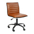 Low Back Designer Armless Ribbed Swivel Task Office Chair