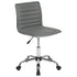 Low Back Designer Armless Ribbed Swivel Task Office Chair