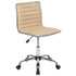 Low Back Designer Armless Ribbed Swivel Task Office Chair