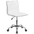 Low Back Designer Armless Ribbed Swivel Task Office Chair