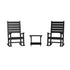 Manchester Commercial Grade 3-Piece Indoor/Outdoor Set with 2 Contemporary All-Weather HDPE Rocking Chairs and End Table