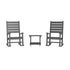 Manchester Commercial Grade 3-Piece Indoor/Outdoor Set with 2 Contemporary All-Weather HDPE Rocking Chairs and End Table