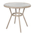 Marseille Indoor/Outdoor Commercial Bistro 31.5" Table, Textilene, Glass Top, Bamboo Print Aluminum Frame