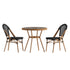 Marseille Indoor/Outdoor Commercial Bistro 31.5" Table, Textilene, Glass Top with 2 Stack Chairs