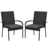 Maxim Set of 2 Stackable Indoor/Outdoor Wicker Dining Chairs with 1.25" Thick Tie-On Padded Seat Cushions - Fade & Weather-Resistant