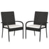 Maxim Set of 2 Stackable Indoor/Outdoor Wicker Dining Chairs with 1.25" Thick Tie-On Padded Seat Cushions - Fade & Weather-Resistant