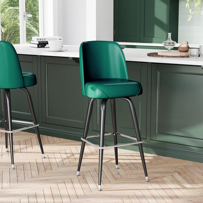 Metal Barstool with Swivel Bucket Seat - View 2