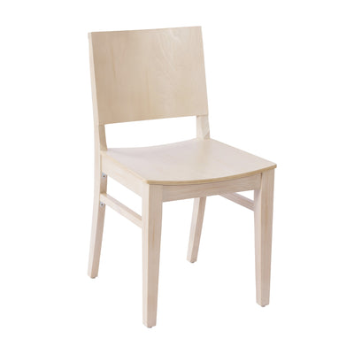 Naples Commercial Grade Solid Wood Dining Chair with Curved Backrest - View 1