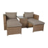 Nico Indoor/Outdoor Modular Loveseat Sofa Set with Table and Ottomans