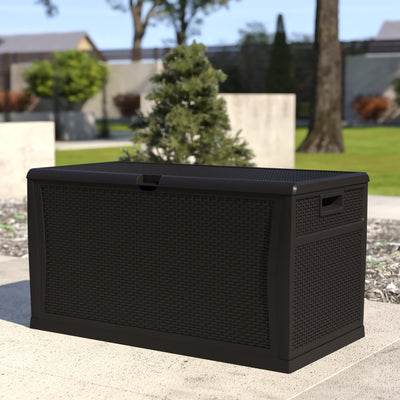 Nobu 120 Gallon Plastic Deck Box - Outdoor Waterproof Storage Box for Patio Cushions, Garden Tools and Pool Toys - View 2