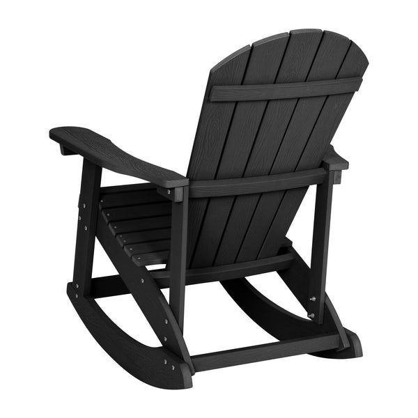 Black |#| Adirondack Style Poly Resin Wood Rocking Chair for Indoor/Outdoor Use - Gray