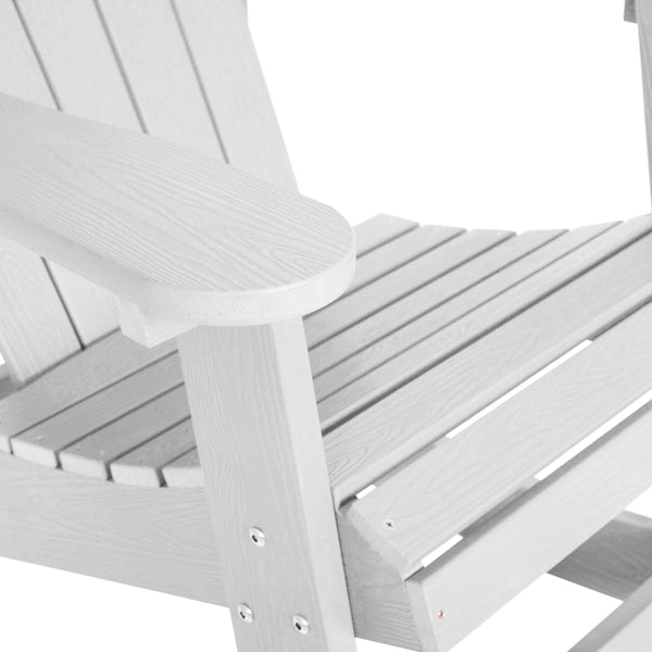 White |#| Adirondack Style Poly Resin Wood Rocking Chair for Indoor/Outdoor Use - White