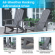 Light Gray |#| Adirondack Style Poly Resin Wood Rocking Chair for Indoor/Outdoor Use - Black