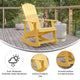 Yellow |#| Adirondack Style Poly Resin Wood Rocking Chair for Indoor/Outdoor Use - Black