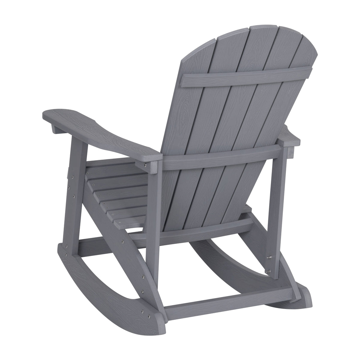 Light Gray |#| Adirondack Style Poly Resin Wood Rocking Chair for Indoor/Outdoor Use - Black