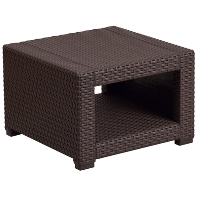 Seneca Faux Rattan End Table - View 1