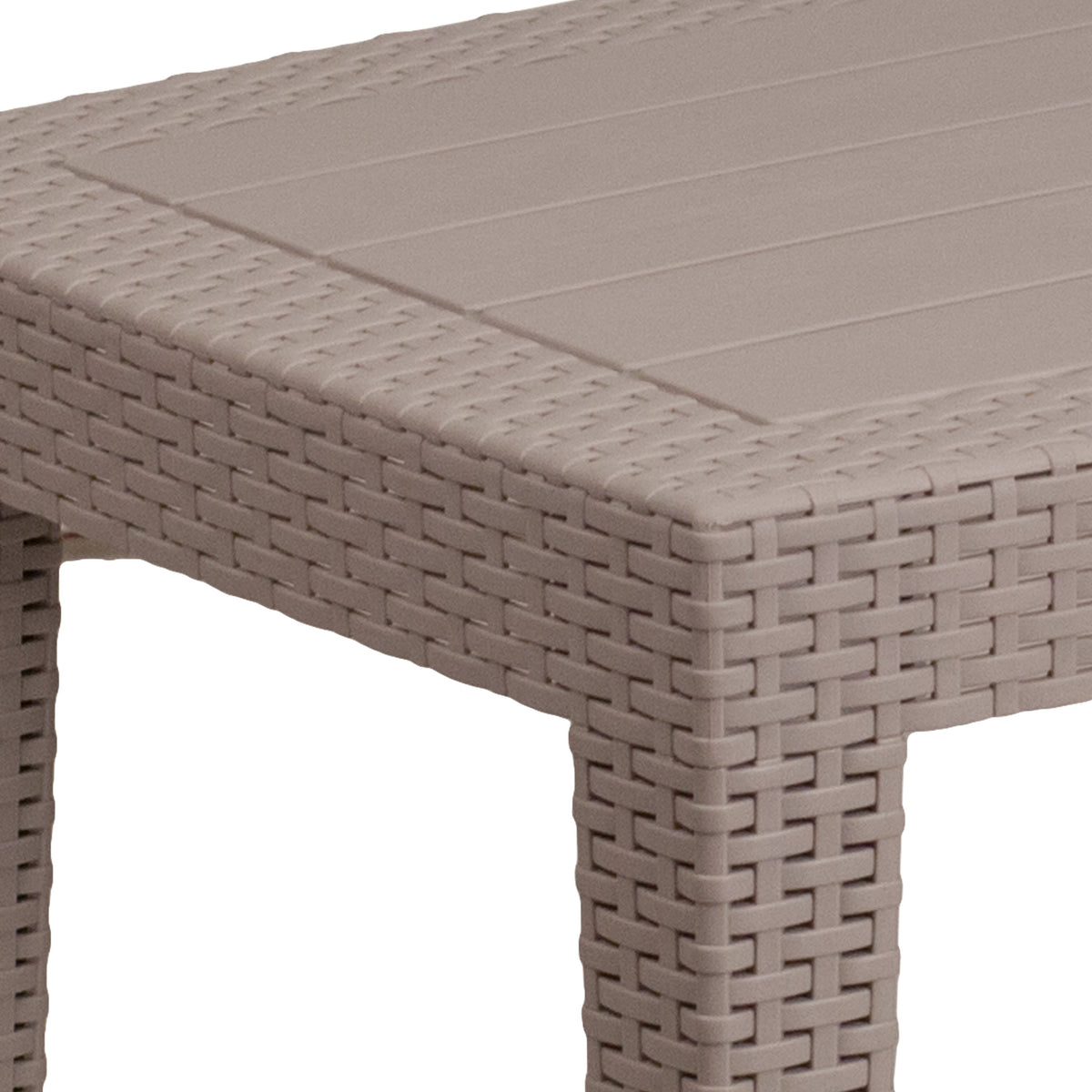 Light Gray |#| Light Gray Faux Rattan Coffee Table - Outdoor Accent Table - Patio Furniture