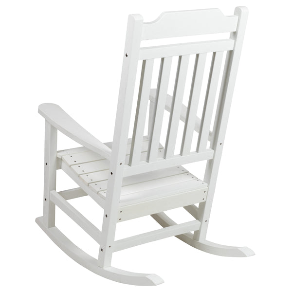 White |#| 2 Pack All-Weather Rocking Chair in White Faux Wood - Patio and Yard Furniture