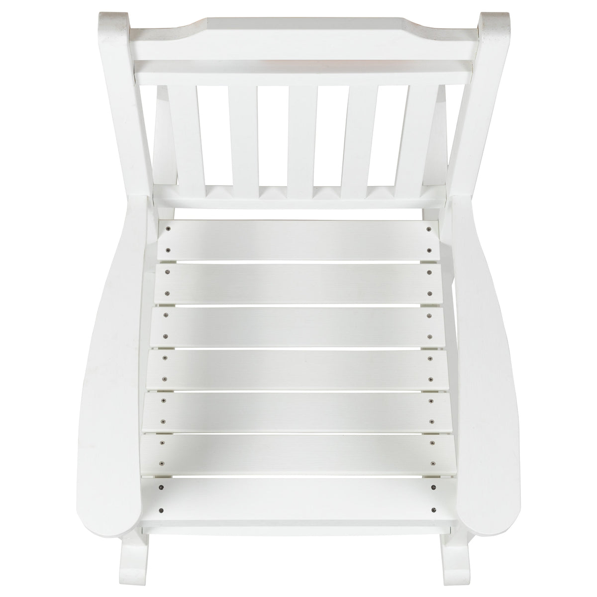 White |#| 2 Pack All-Weather Rocking Chair in White Faux Wood - Patio and Yard Furniture