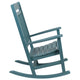 Teal |#| 2 Pack All-Weather Rocking Chair in Teal Faux Wood - Patio and Yard Furniture