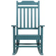 Teal |#| 2 Pack All-Weather Rocking Chair in Teal Faux Wood - Patio and Yard Furniture