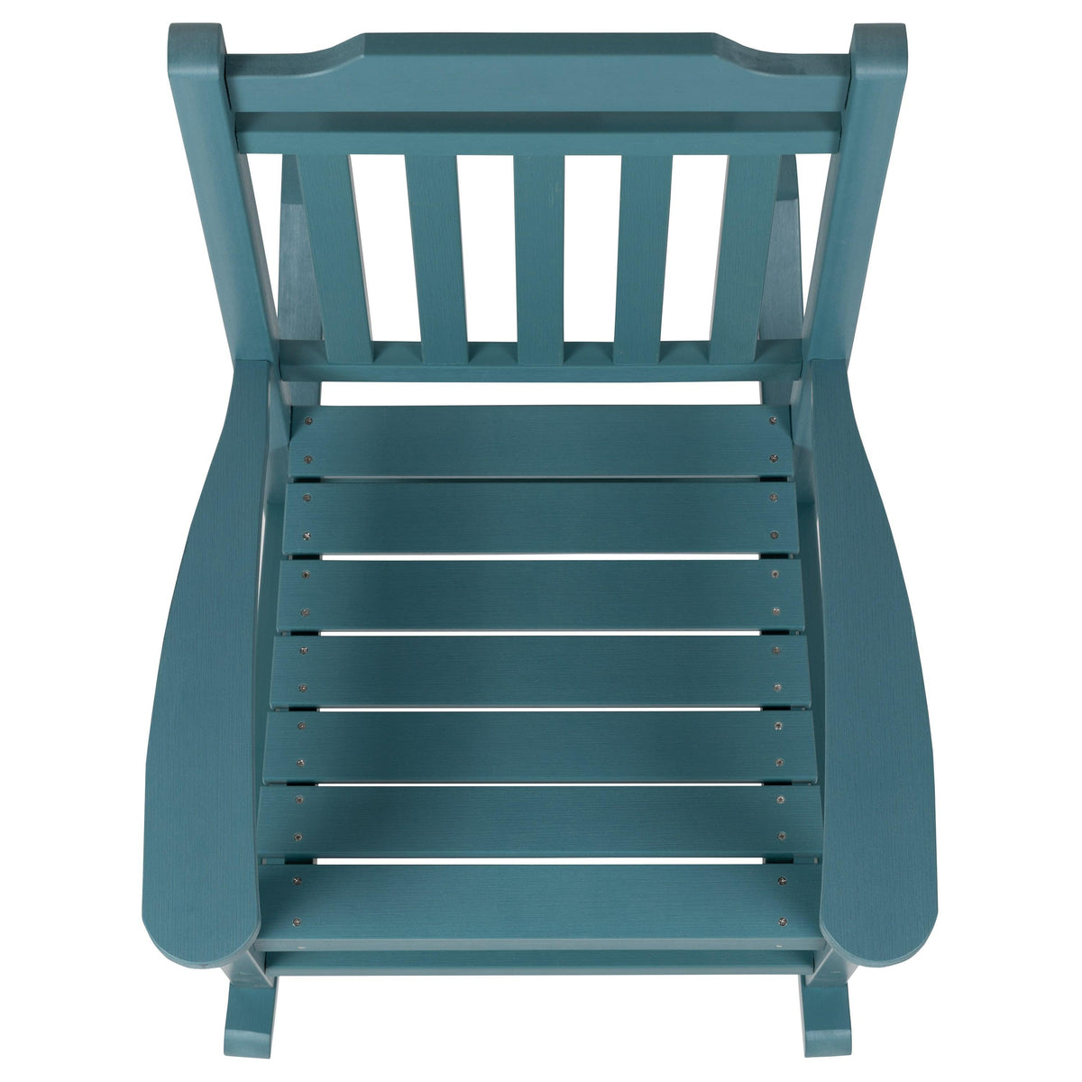 Teal |#| 2 Pack All-Weather Rocking Chair in Teal Faux Wood - Patio and Yard Furniture