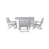 Tolleson Commercial 5 Piece Adirondack Dining Set with 48" Round Indoor/Outdoor Recycled HDPE Table and 4 Chairs with Cupholders