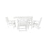 Tolleson Commercial 5 Piece Adirondack Dining Set with 48" Round Indoor/Outdoor Recycled HDPE Table and 4 Chairs with Cupholders