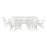 Tolleson Commercial 7 Piece Adirondack Dining Set with 72" Rectangle Indoor/Outdoor Recycled HDPE Table and 6 Chairs with Cupholders